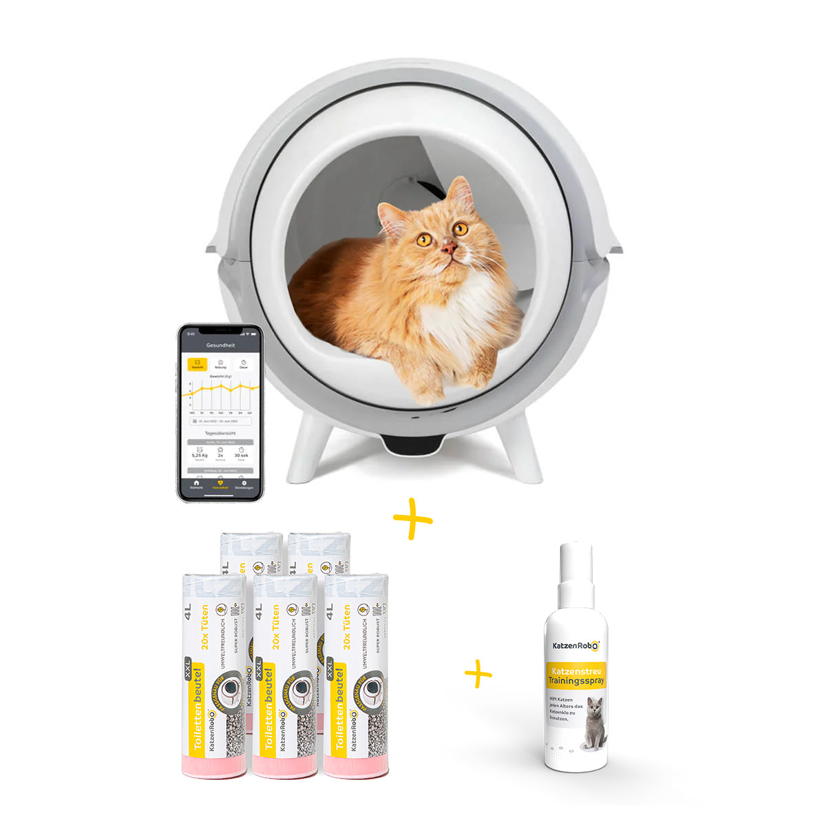 Sparset 1: KatzenRobo® + 5 x Toilettenbeutel + 1 x Trainingsspray